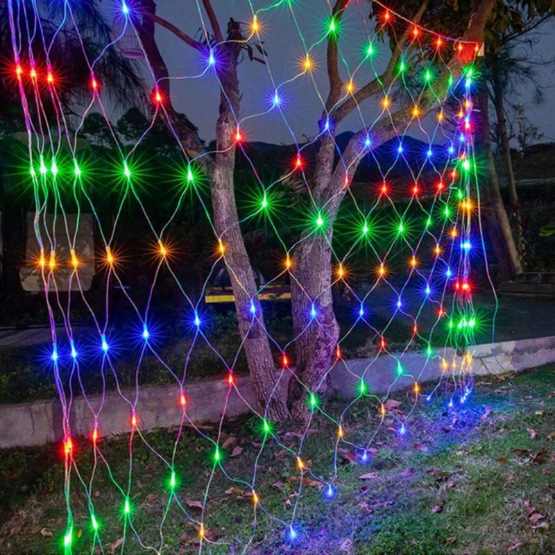 Programmable Fishing Triangle Sparkle Net LED Christmas Tree Light