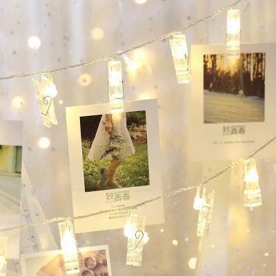 LED LED Photo Clips String Light Warm White Home Decor Hanging Photos Pictures Indoor Fairy Lights String