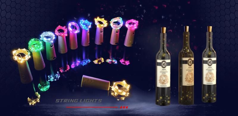 Wine Bottle String Lights for Party Bar Decor