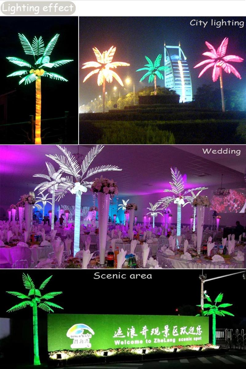 Artificial Landscaping Decoration LED Plastic Palm Tree for Wedding Event Modern