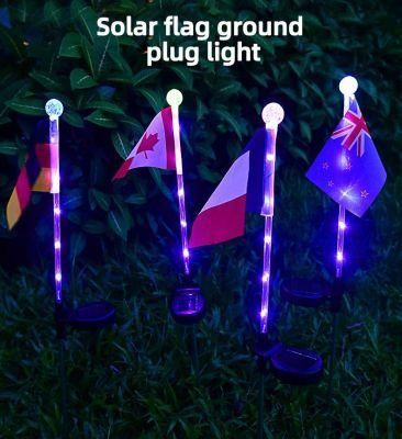 Solar Floor Lamp LED Flag Lamp Outdoor Rainproof Courtyard Decoration Lawn Lamp
