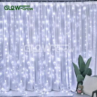 CE RoHS IP65 Waterproof Outdoor Use White LED Curtain Light with Flash Bulb for Holiday Party Home Garden Decoration