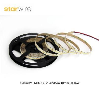 High Efficiency 2835 LED Strips 224LEDs/M 10mm 5 Years Warranty