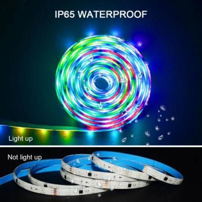 5050 RGB LED Strip Lights Bluetooth SMD 5050 Smart Timing LED Rope Light Strips Kits with 44 Key RF Remote Controller 12V 5A Adapter
