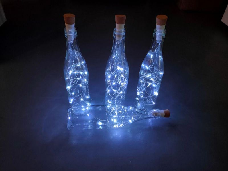 2m LED Wine Bottle Lights USB Cork String Light Battery Powered Garland Lighting with Multi-Color LED Light