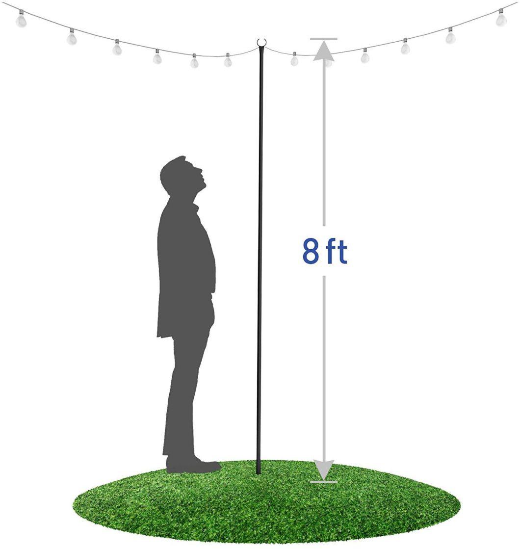 String Light Pole, Stainless Steel Festoon Lantern Pole for Wedding Party Gathering Festivals