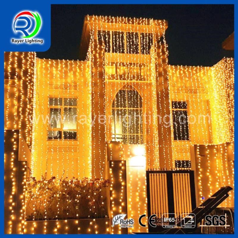 Green Wire cUL LED Curtain Lights Commercial Christmas Garden Lights