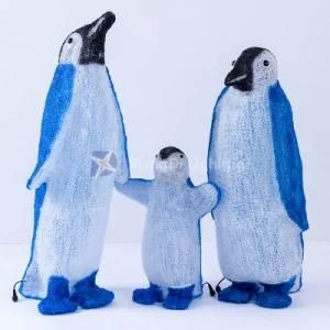 Penguin Family 3D Motif Light Ce RoHS Waterproof for Holiday Decoration