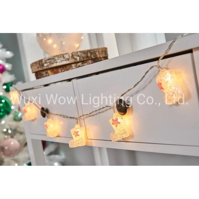 Glitter Santa Boot LED Light String 1.8 M