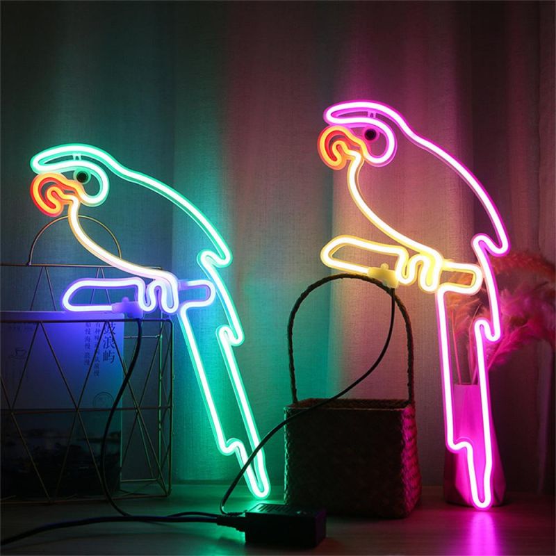 Free Design Colorful Flamingo Neon Sign Acrylic Wall Hanging Home Party Decoration Acrylic LED Neon Sign
