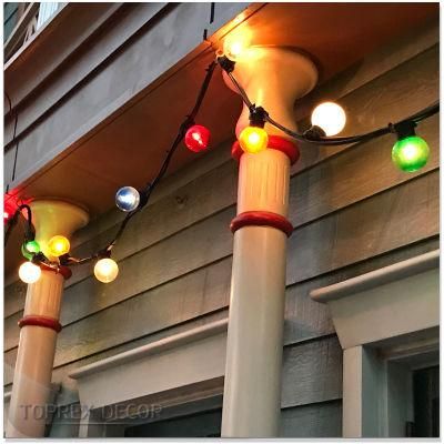 Holiday Decorating Ideas Christmas Round Cable Connectable Waterproof E27 Clear Globe Lantern Outdoor String Light