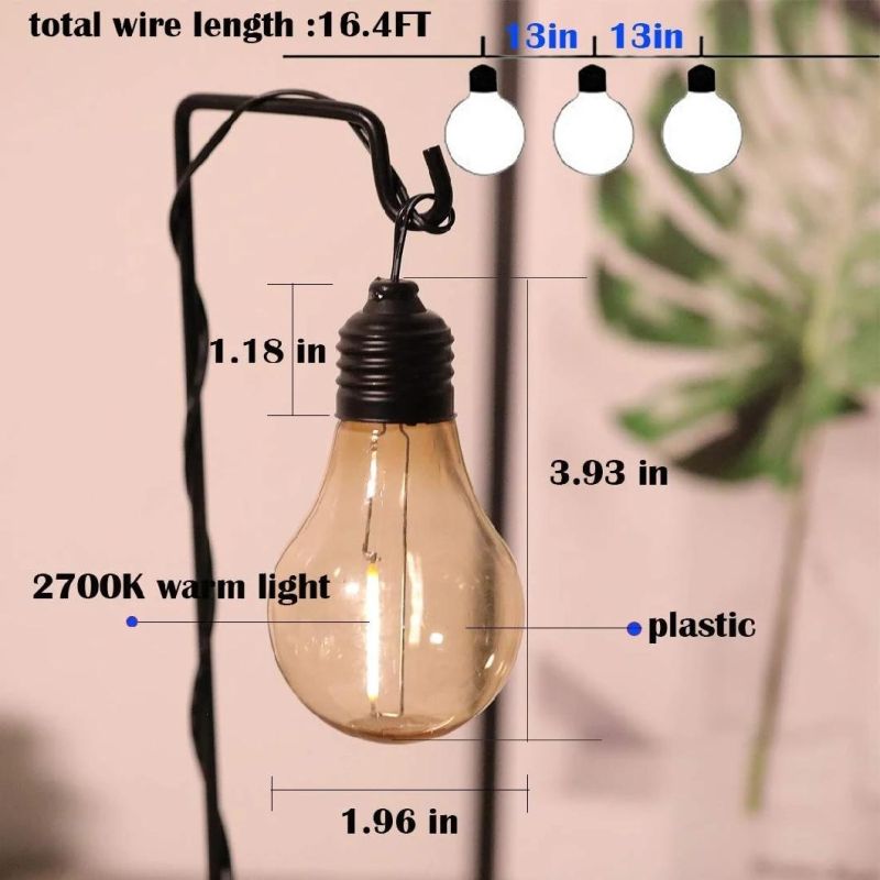 10 Bulbs String Solar Power LED Light Bulb