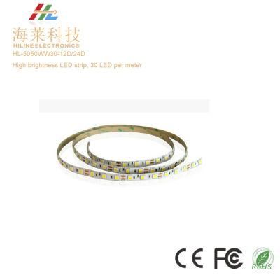 High Lumen Brightness LED Strip SMD 5050 30 LED Per Meter