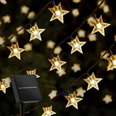 Star Solar String Lights Outdoor, LED String Lights Outdoor, Solar Powered Lights for Patio Yard Trees Christmas