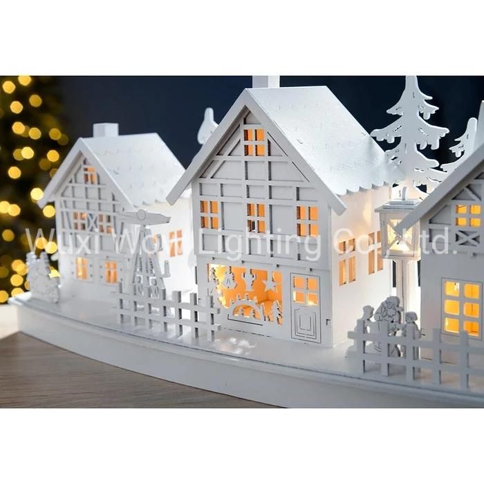 Village Scene Christmas Decoration 37.5 Cm - White