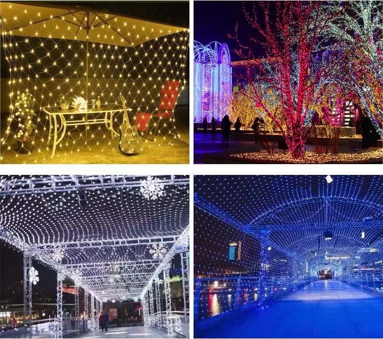 220V Waterproof Christmas Outdoor Large Triangle Fairy RGB LED Fishing Net Lights