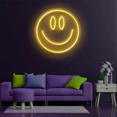 Manufacturer Wholesale 12V Plug with Adapter Neon Lights LED Letter Most Popular Customized Acrylic Smiley Face Neon LED Advertising Sign