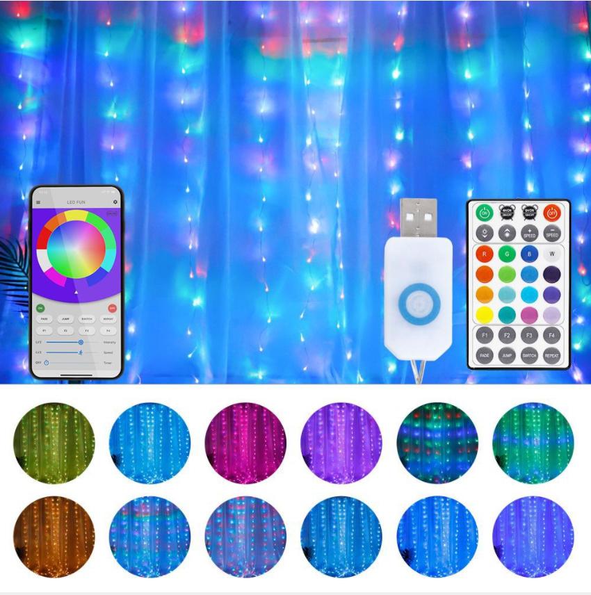 Remote Control Color Changing Curtain Decorative Light