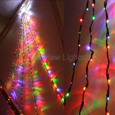 2.4m Clear Wire Multi Colour LED Waterfall Lights