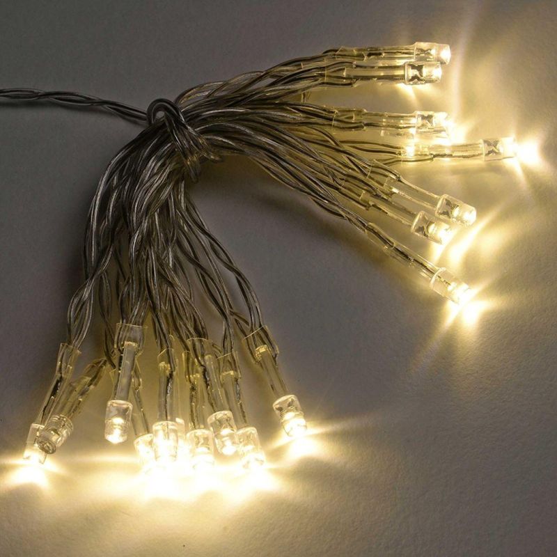 Battery Operated Static/Flash Warm White LED String Lights