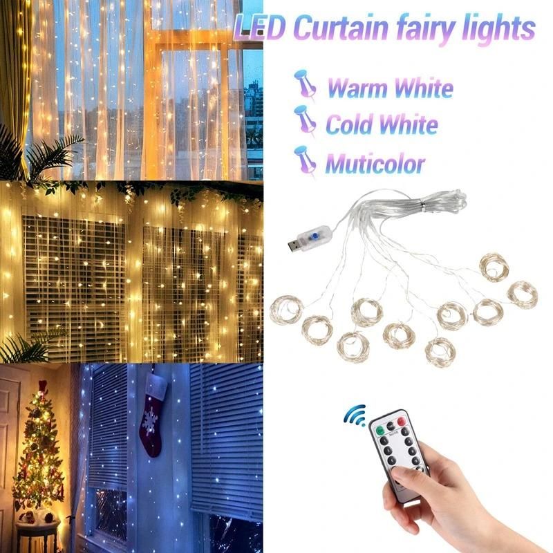 USB Festoon String Light Fairy Garland Curtain Light Christmas Light