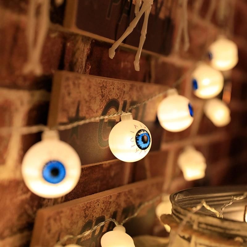 LED Halloween Decoration Light String Ghost Hanging Light Eye Ball String Light Easter Day Battery Light