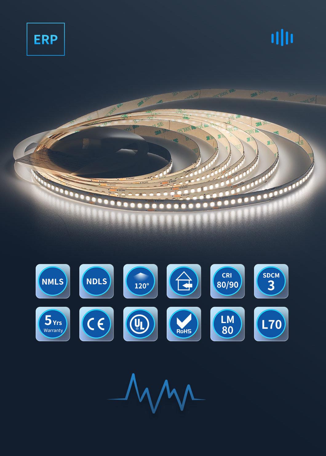 Spots-Free Energy-Conserving 4.8W Warm White 2700K-6500K ERP LED Flexible Strips