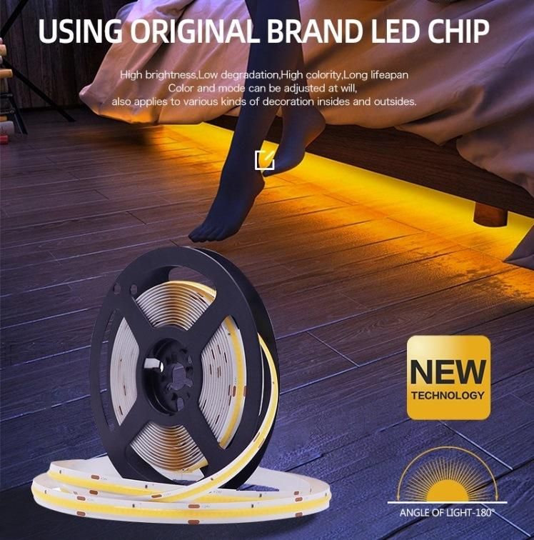 LED COB Strip Light High Density 480 LEDs/M 12V 24V Flexible Dotless LED Strip Lights LED Flexible Strip