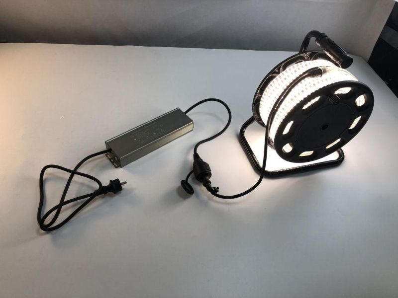Emergency Lighting System 25m Kit Portable/Mobile LED Construction Site Strip Light Kit for Outdoor Application with Emergency Battery Backup