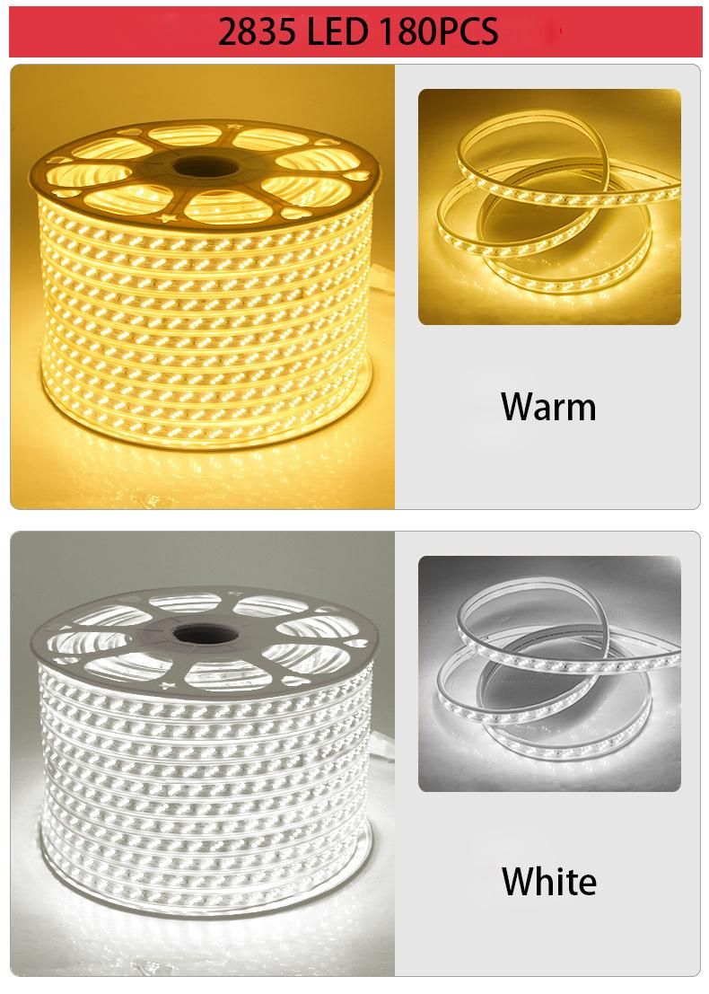 180LED AC 110V 220V High Efficiency SMD2835 Waterproof Flexible Strip LED Strip