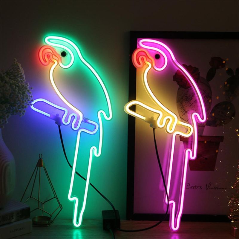 Free Design Colorful Flamingo Neon Sign Acrylic Wall Hanging Home Party Decoration Acrylic LED Neon Sign