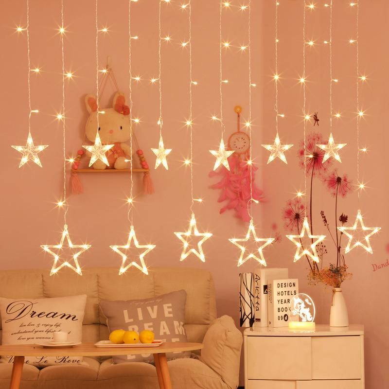 Star Icicle LED Lights Curtain Lights for Room Window Decoration