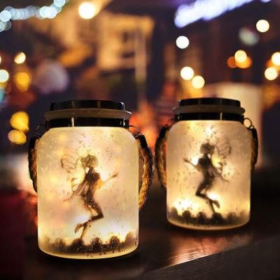 LED Solar Garden Decorative Lights Frosted Elf Jar Mason Jar Lights Fairy Lights