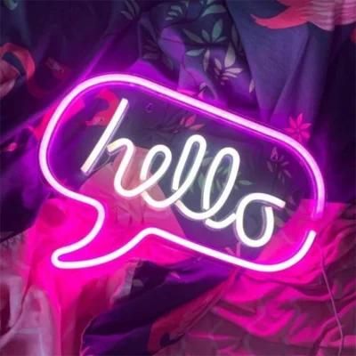Small Decorative Neon Sign Store Party Wedding Letters Custom Hello LED Neon Sign