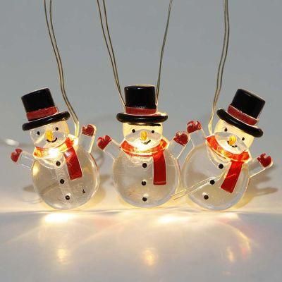 Battery Operated Snowman Copper Wire Fairy LED String Lights for Christmas Home Decoration
