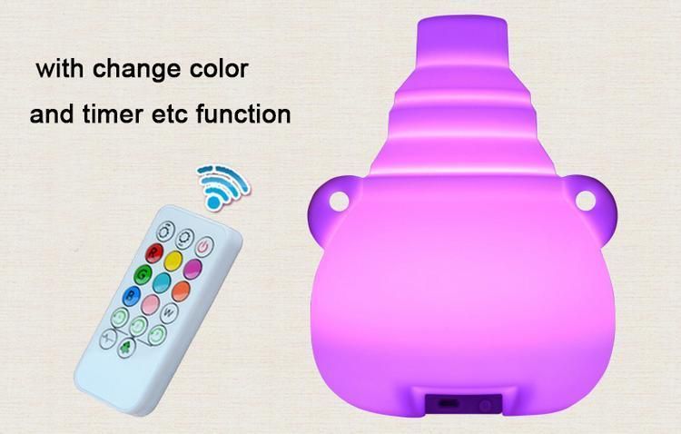 High Quality 3D Night Light Colors Changeable Bear Shape Baby Choice Mini Size LED Kid′ S Toys Silicone Bedside Lamp for Children Baby