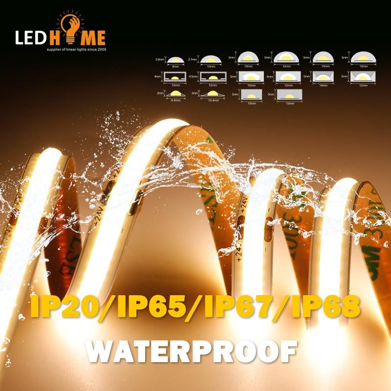 High-End Dimmable COB Strip Kit 5m 900lm/M 3000K 6500K COB LED Strip Light Flexible