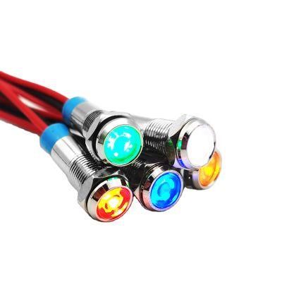 Abei 6mm 12V 6V IP67 Waterproof Signal Lamp Metal LED Indicator Lights with Wire