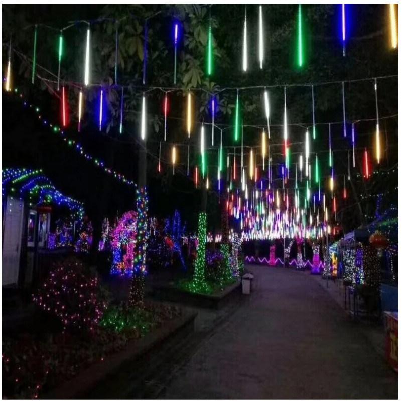 LED Lights Outdoor Tree Lights Meteor Shower Lights Tube Lights Colorful Waterproof Park Square Decorative Lights Christmas Light