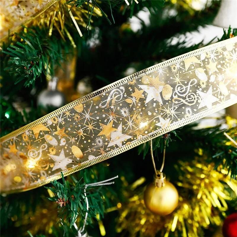 1m/2m/5m Christmas Decoration LED Ribbon Lights Color Bronzing Ribbons