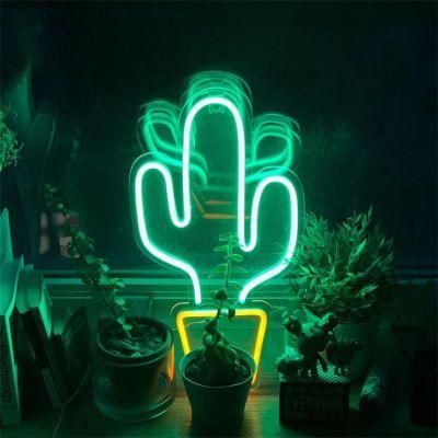 Wall Mounted Decorative LED Neon Light Acrylic Custom Neon Logo Cactus Neon Sign