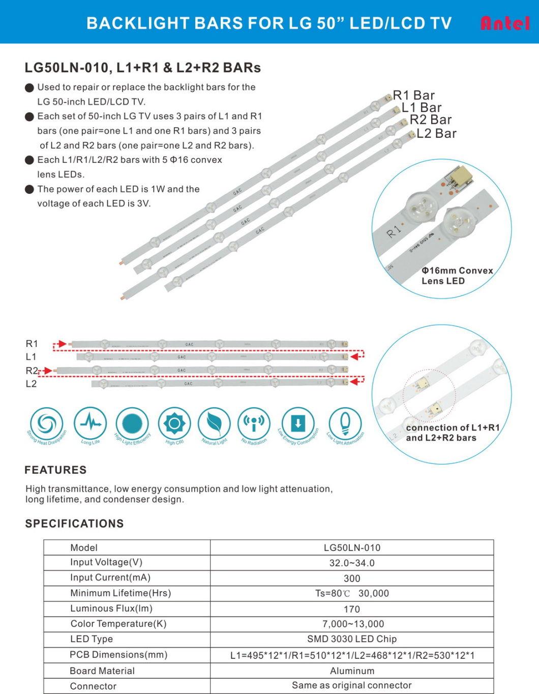 LED Backlight Bar for LG LED TV 32" Innotek Drt 3.0 A1b1