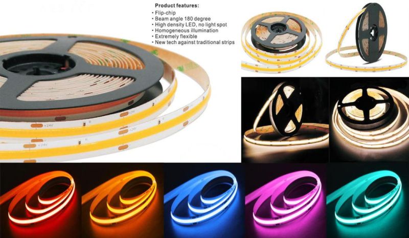 2021 Hot Low Price 24V 372 LED RGB COB LED Strip for Aluminum Profile