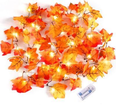 Thanksgiving Decorations Lights, Fall Maple Leaves String Lights for Home Indoor Outdoor Home, Christmas Party Decorations