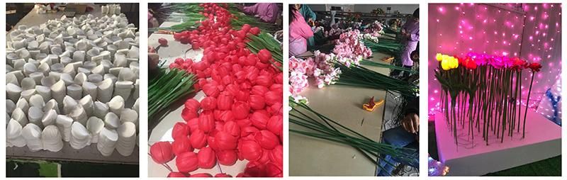 National Day Saudi Arabia Decoration Artificial Rose Flowers with LED Lights