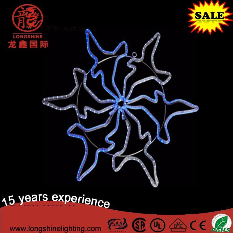 Mounted Hanging PVC IP65 Snowflake Motif LED Christmas Lights for Outdoor Decoration