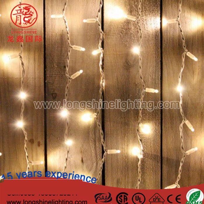 Christmas Outdoor Detachable Connectable Rubber Wire LED Twinkle Light Curtain Icicle Lights