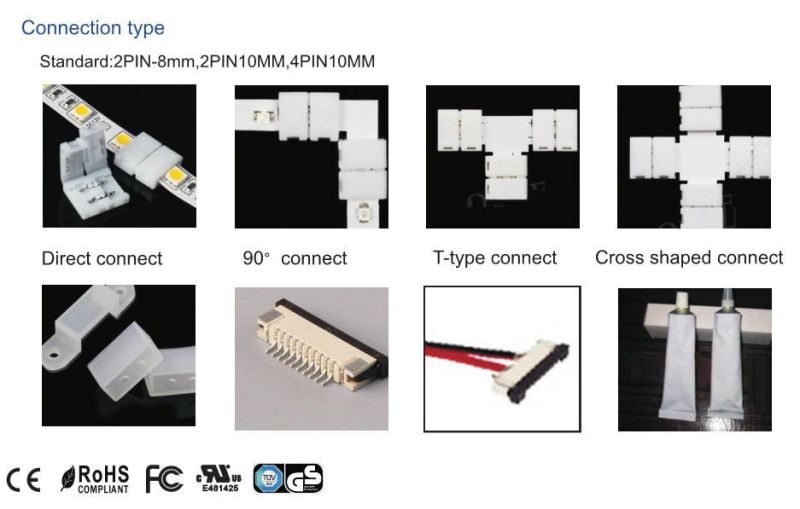 DC24V SMD3528 Size 5mm Width 50mm Cut LED Flexible Tape Strip