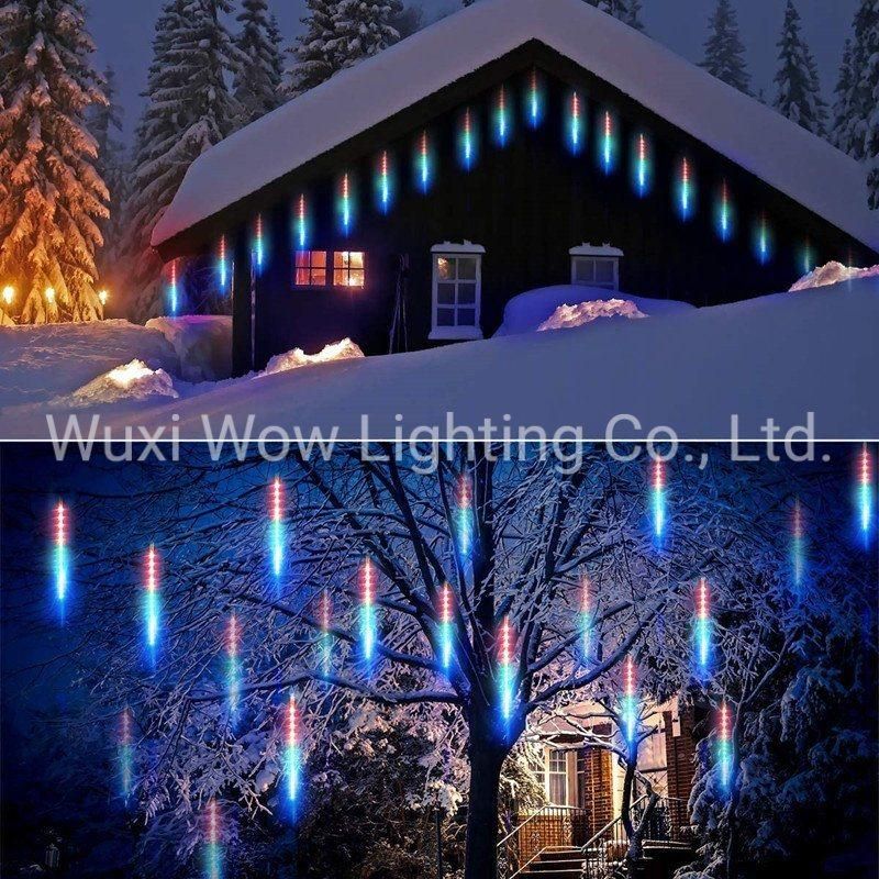 10PCS LED Meteor Shower Light 50cm 360 Falling Rain Lights Raindrop Strip Lights Cascading Lights Icicle Snow Falling Drop Light for Mother′s Day Xmas Trees