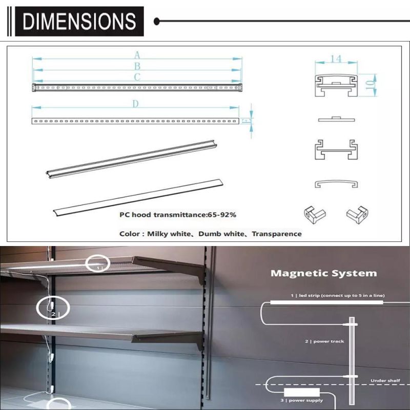 Under Cabinet Light Shelves Lamp LED Rigid Bar Slim Tyle